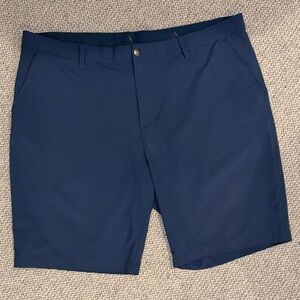 adidas Dark Blue Men's Flat Front Shorts